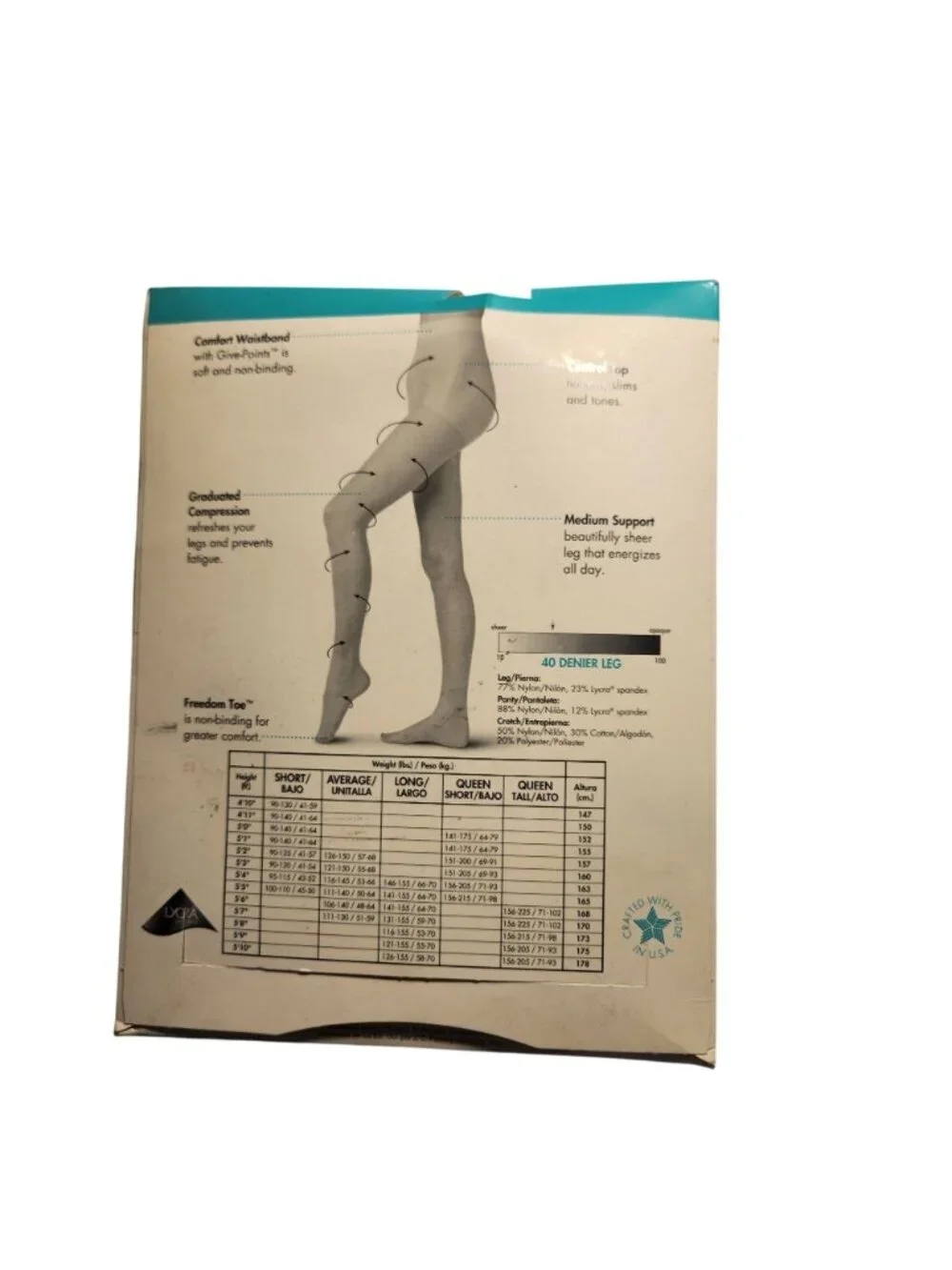 Pantyhose Medium Support Sand Average Control Top vtg Hosiery Worthington